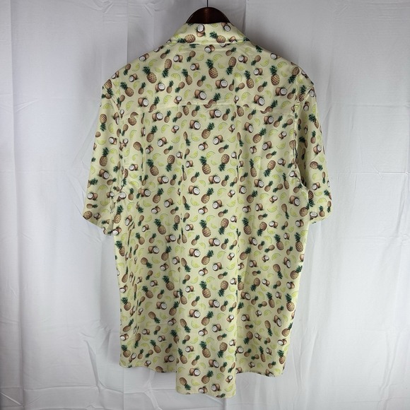 Dixxon Fist Mens XL Pina Colada Coconut‎ Pineapple Lime Hawaiian Button Shirt - Picture 10 of 11